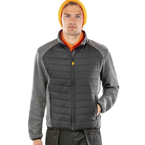 Result Mens Work-Guard Elevator Jacket / Black/Gray Marl - Picture 3 of 4